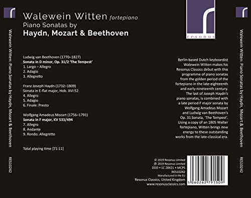 Joseph Haydn - Walewein Witten: Piano Sonatas By Haydn Mozart & Beethove image 2