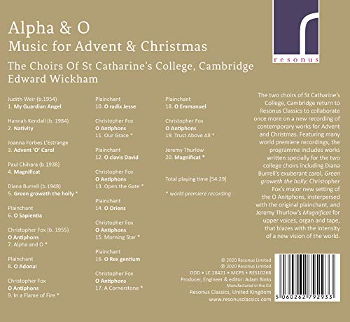 CHOIRS OF ST CATHARI - ALPHA & O - CD image 2