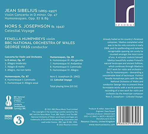 HUMPHREYS/BBCNOW/VAS - SIBELIUS:VIOLIN CONCERTO - CD image 2