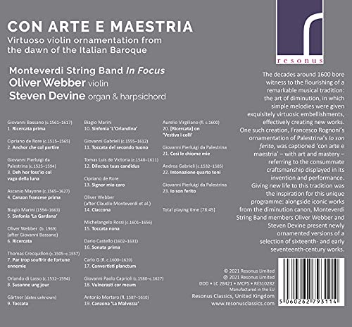 WEBBER/DEVINE - CON ARTE E MEASTRIA - cd image 2