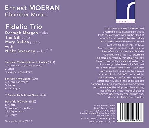 FIDELIO TRIO - MOERAN:CHAMBER MUSIC - CD image 2