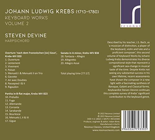 DEVINE - Johann Ludwig Krebs: Keyboard Works / Vol. 2 - CD image 2