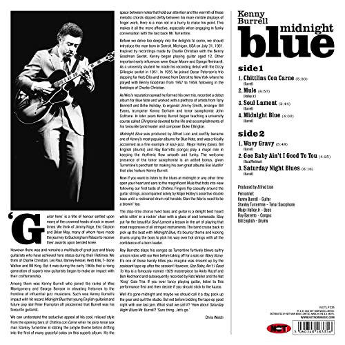 KENNY BURRELL - Midnight Blue (Coloured Vinyl) - Vinyl Record image 2