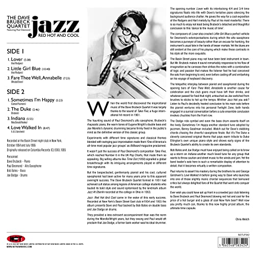 DAVE BRUBECK QUARTET - Jazz Red Hot And Cool (Feat. Paul Desmond) (Red image 2