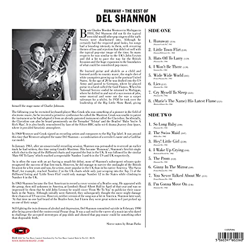 Del Shannon - Runaway - The Best Of - Vinyl Record 12 Album" image 2
