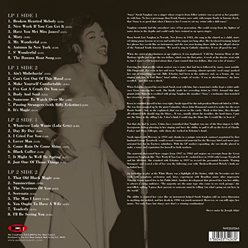 SARAH VAUGHAN - VERY BEST OF - Vinyl Record (Coloured Vinyl) image 2