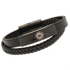 Chelsea FC - Black IP Leather Bracelet - Leather image 2