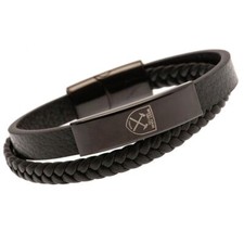 West Ham United FC - Black IP Leather Bracelet - Leather image 2