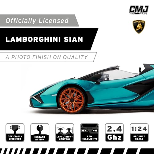 Lamborghini - Aventador Radio Controlled Car 1:24 Scale Sian Blue - Ra image 7