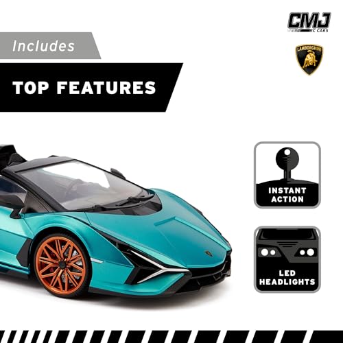 Lamborghini - Aventador Radio Controlled Car 1:24 Scale Sian Blue - Ra image 9