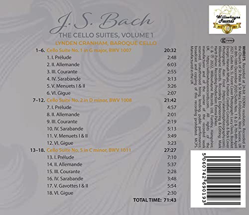 CRANHAM - BACHCELLO SUITES  VOL. 1 - CD image 2