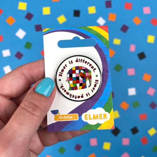 Elmer is Patchwork Pin Badge - Non-book item image 2
