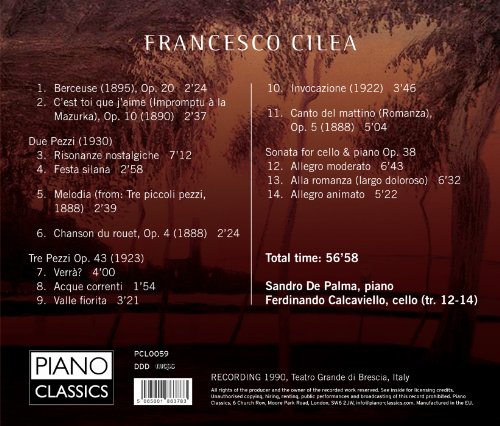 Ferdinando Calcaviel - Cilea: Acque Correnti - CD image 2