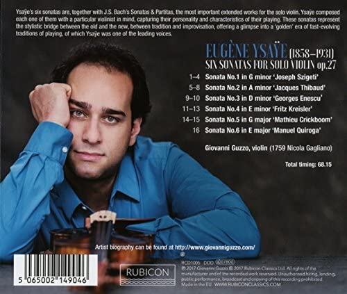 Giovanni Guzzo - Sonatas For Solo Violin - CD image 2