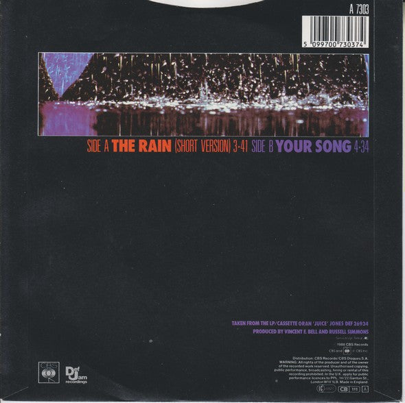 Oran 'Juice' Jones - Rain - Used Vinyl Record 7" image 6