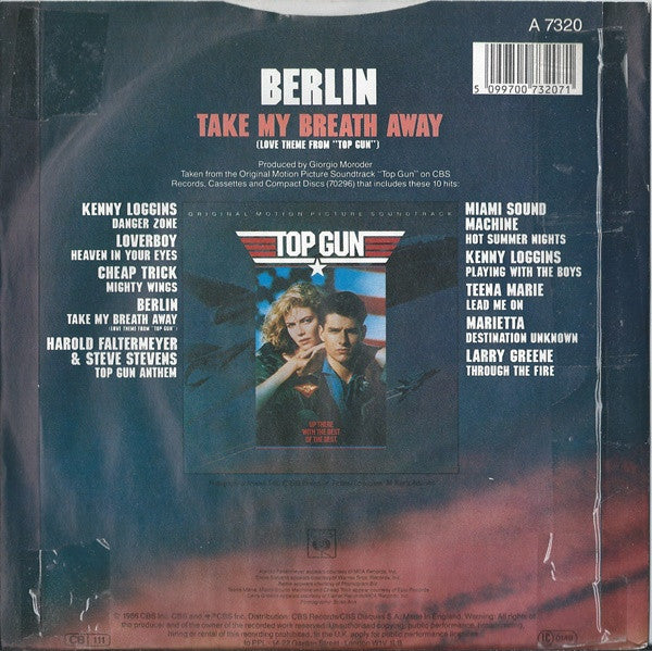 Berlin - Take My Breath Away (Love Theme From "Top Gun") - Used Vinyl image 2
