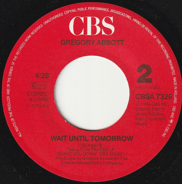 Gregory Abbott - Shake You Down - Used Vinyl Record 7" image 8