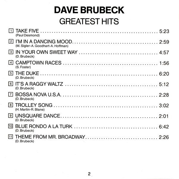 Dave Brubeck - s Greatest Hits - CD image 4