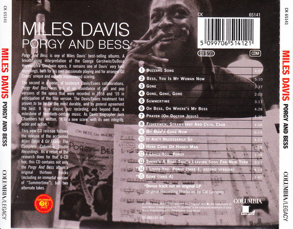 Miles Davis - Porgy And Bess - Used CD image 3