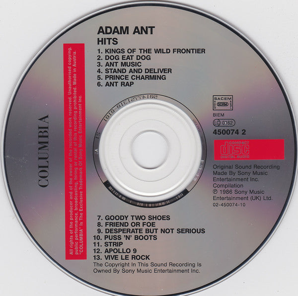 Adam Ant - Hits - Used CD image 10