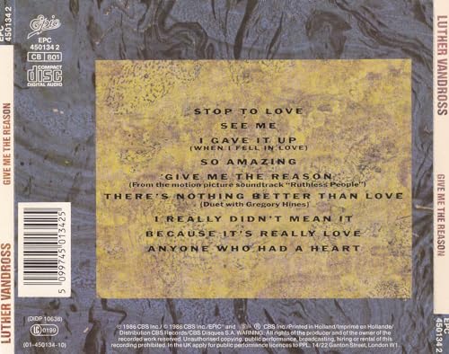 Luther Vandross - Give Me The Reason - Used CD image 3