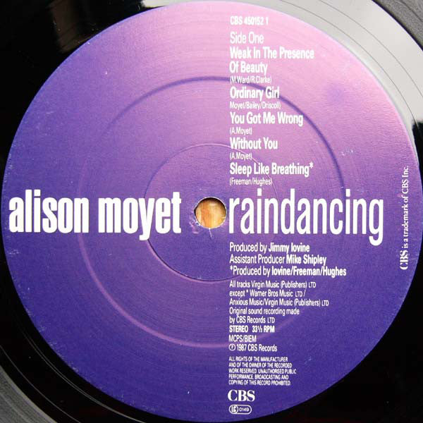 Alison Moyet - Raindancing - Used Vinyl Record image 3