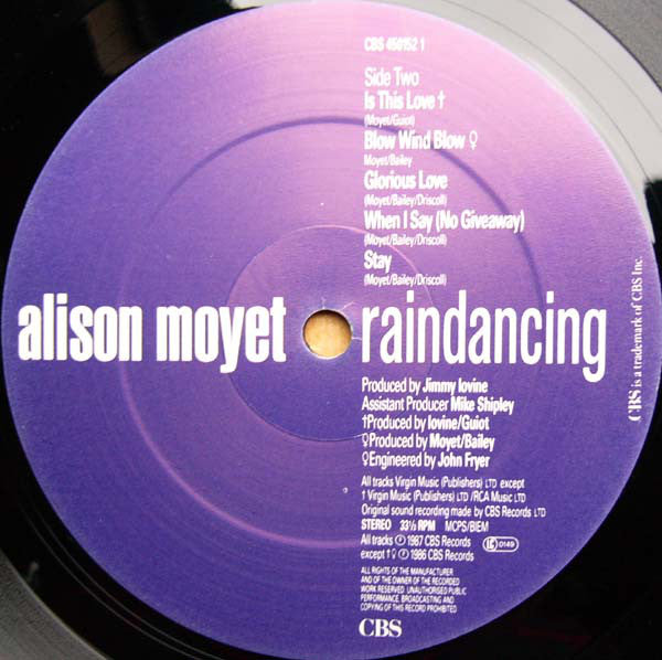 Alison Moyet - Raindancing - Used Vinyl Record image 4
