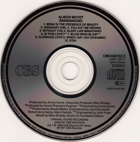 Alison Moyet - Raindancing - Used CD image 8