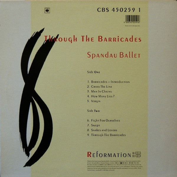 Spandau Ballet - Through The Barricades - Used Vinyl Record image 2