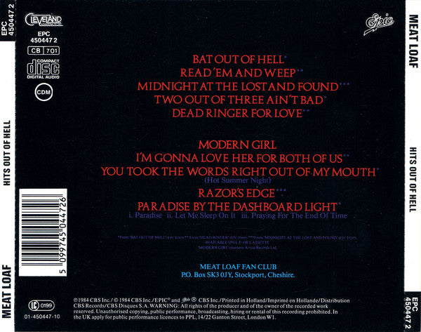 Meat Loaf - Hits Out Of Hell - Used CD image 5