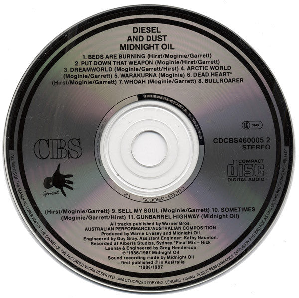 Midnight Oil - Diesel And Dust - CD image 3