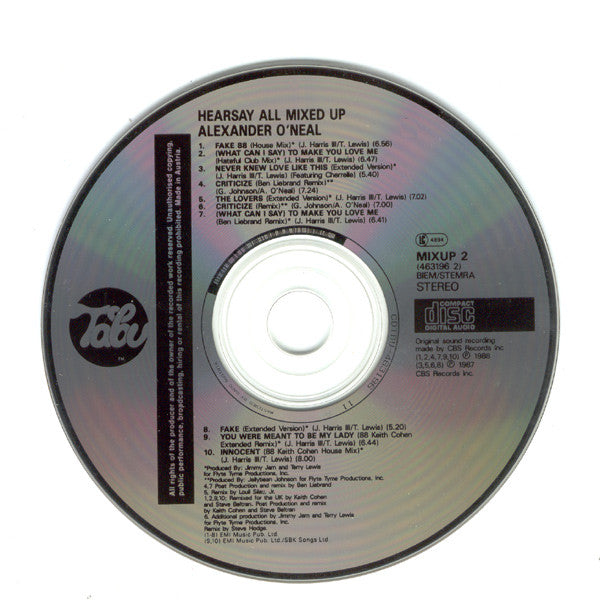 Alexander O'Neal - Hearsay All Mixed Up - Used CD image 8
