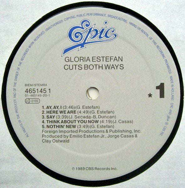 Gloria Estefan - Cuts Both Ways - Used Vinyl Record image 3