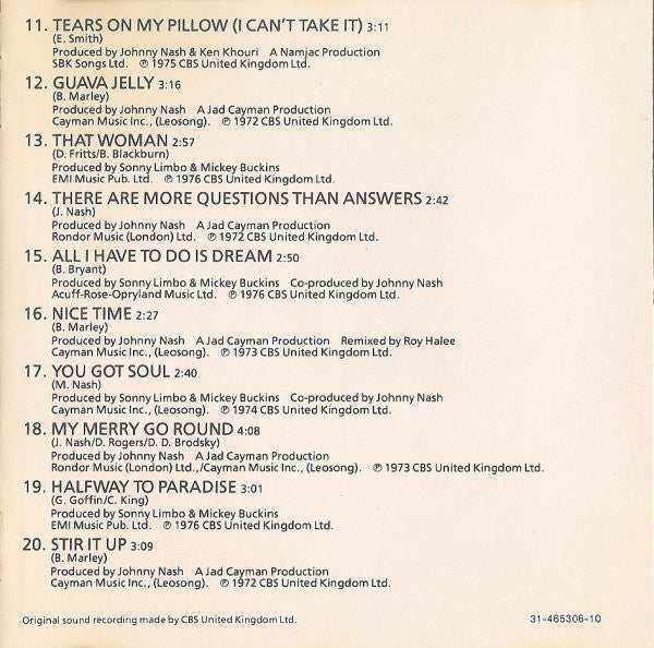 Johnny Nash - I Can See Clearly Now: 's Greatest Hits - CD image 3
