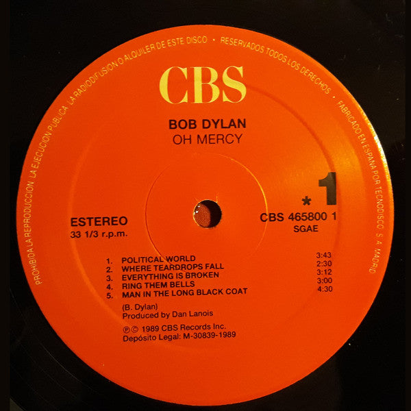 Bob Dylan - Oh Mercy - Used Vinyl Record image 3