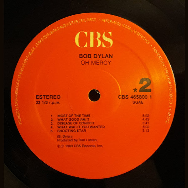 Bob Dylan - Oh Mercy - Used Vinyl Record image 4