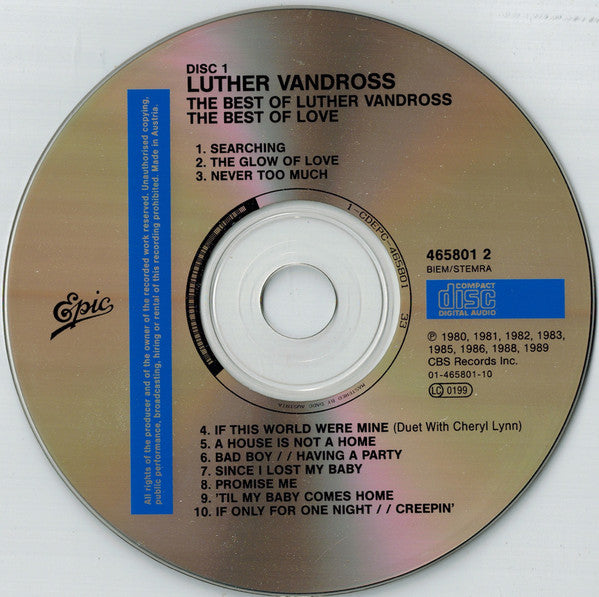 Luther Vandross - Best Of  The Best Of Love - Used CD image 7