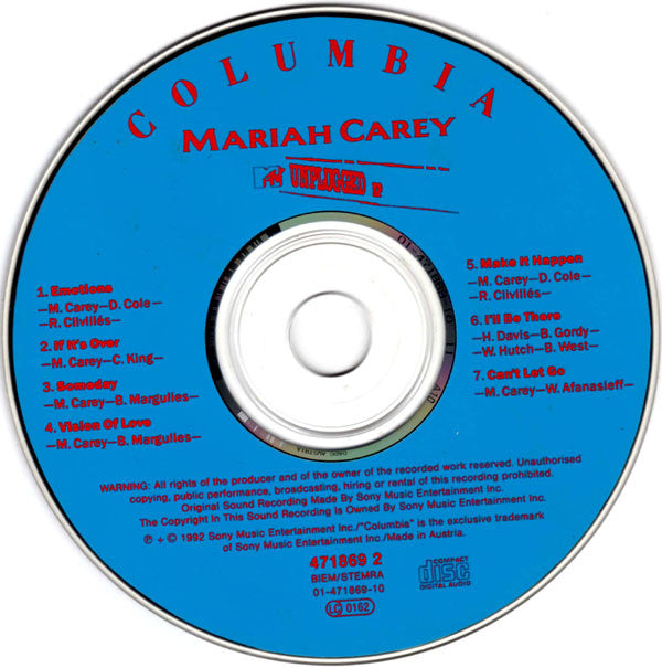 Mariah Carey - MTV Unplugged EP - Used CD image 8