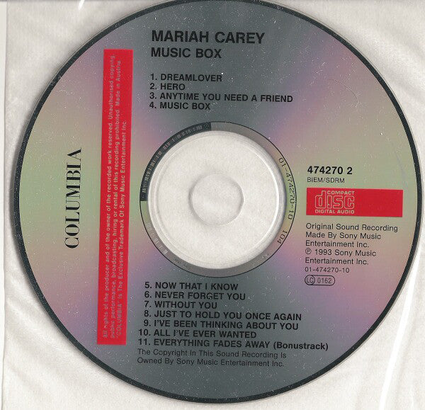Mariah Carey - Music Box - Used CD image 4