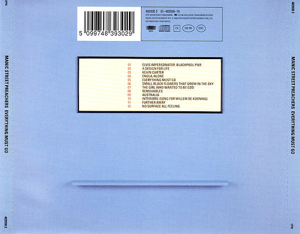 Manic Street Preache - Everything Must Go - Used CD image 8