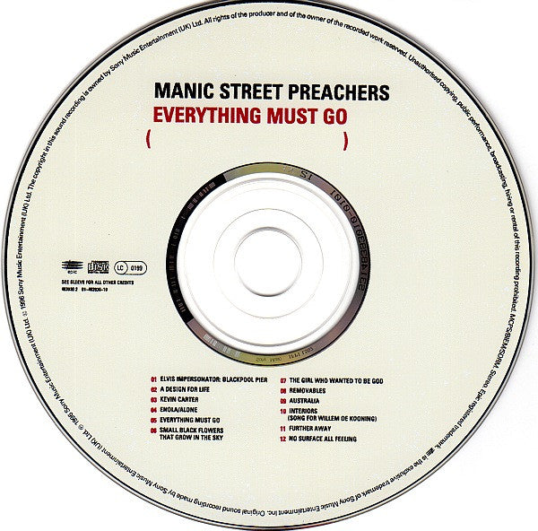 Manic Street Preache - Everything Must Go - Used CD image 9