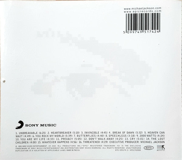 Michael Jackson - Invincible - CD image 4