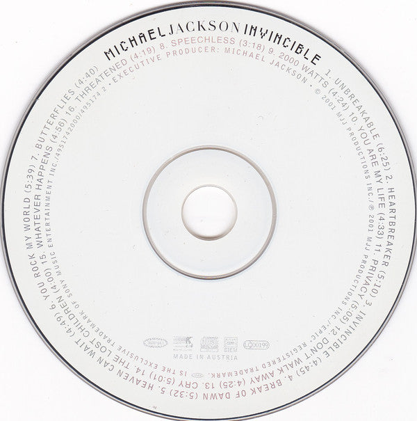 Michael Jackson - Invincible - CD image 8