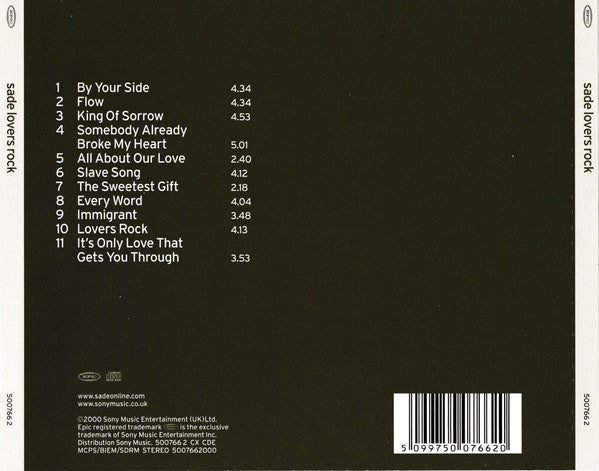 Sade - Lovers Rock - CD image 2
