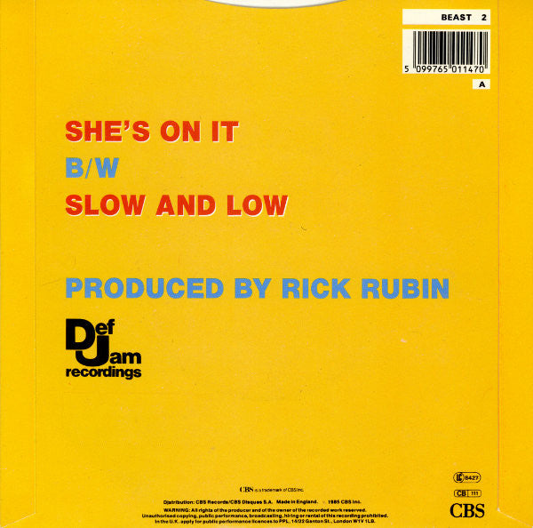 Beastie Boys - She's On It - Used Vinyl Record 7" image 2