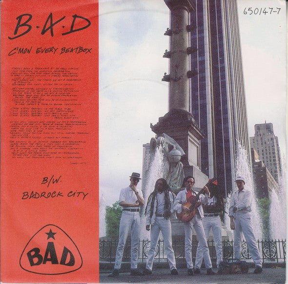 Big Audio Dynamite - C'mon Every Beatbox - Used Vinyl Record 7" image 1
