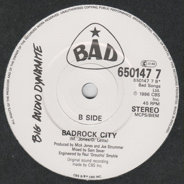 Big Audio Dynamite - C'mon Every Beatbox - Used Vinyl Record 7" image 4