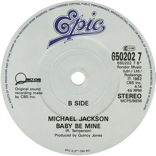 Michael Jackson - I Just Can't Stop Loving You - Used Vinyl Record 7" image 4