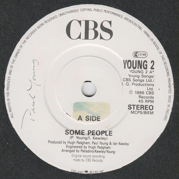 Paul Young - Some People - Used Vinyl Record 7" image 7