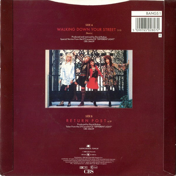 Bangles - Walking Down Your Street - Used Vinyl Record 7" image 2